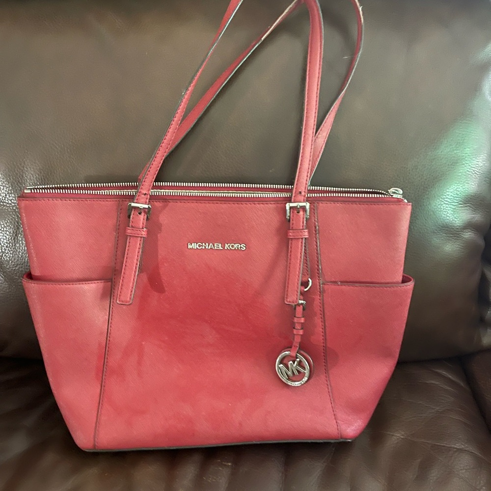 Michel Kors dark red hand bag